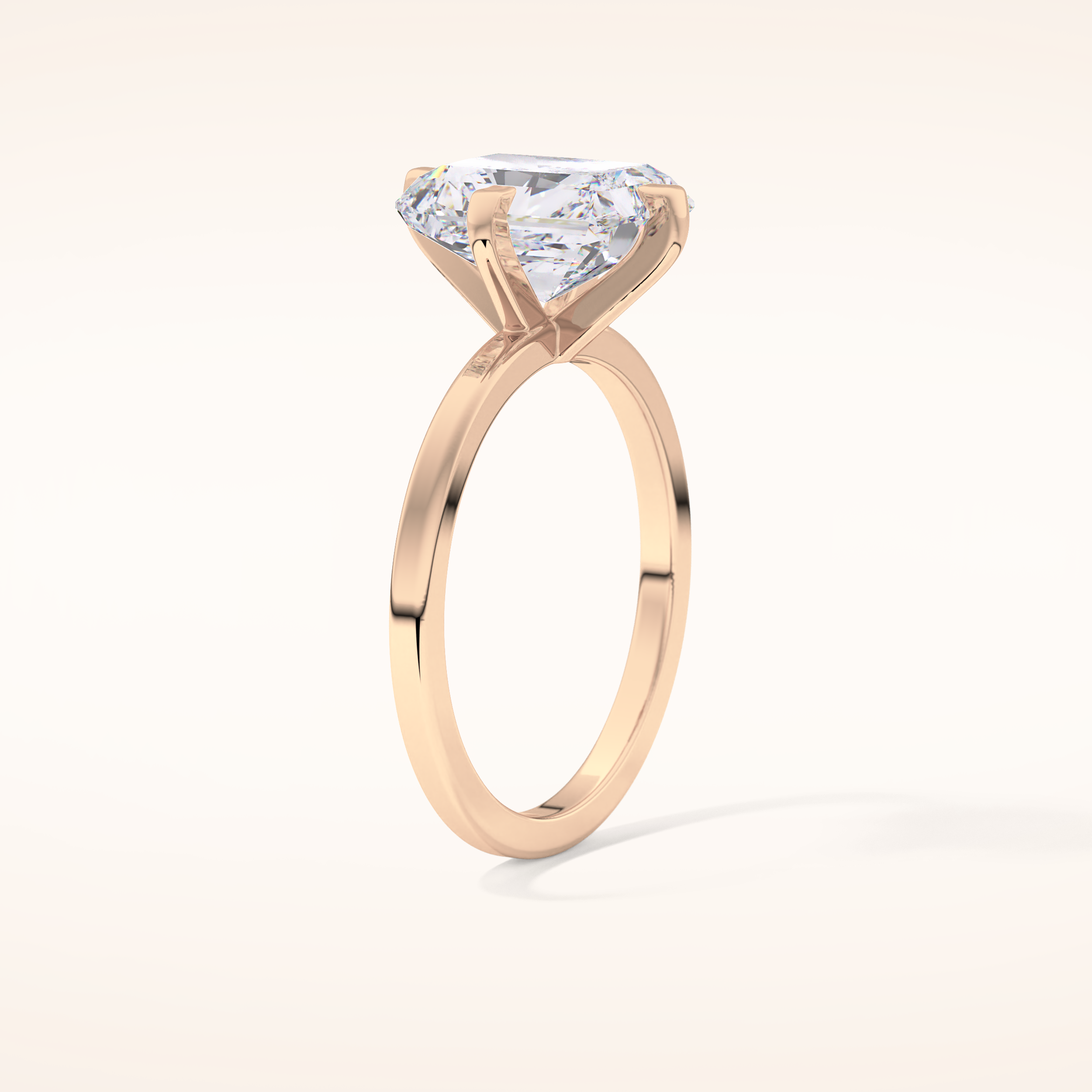 3.45 CT Radiant Shaped Solitaire Moissanite Engagement Ring