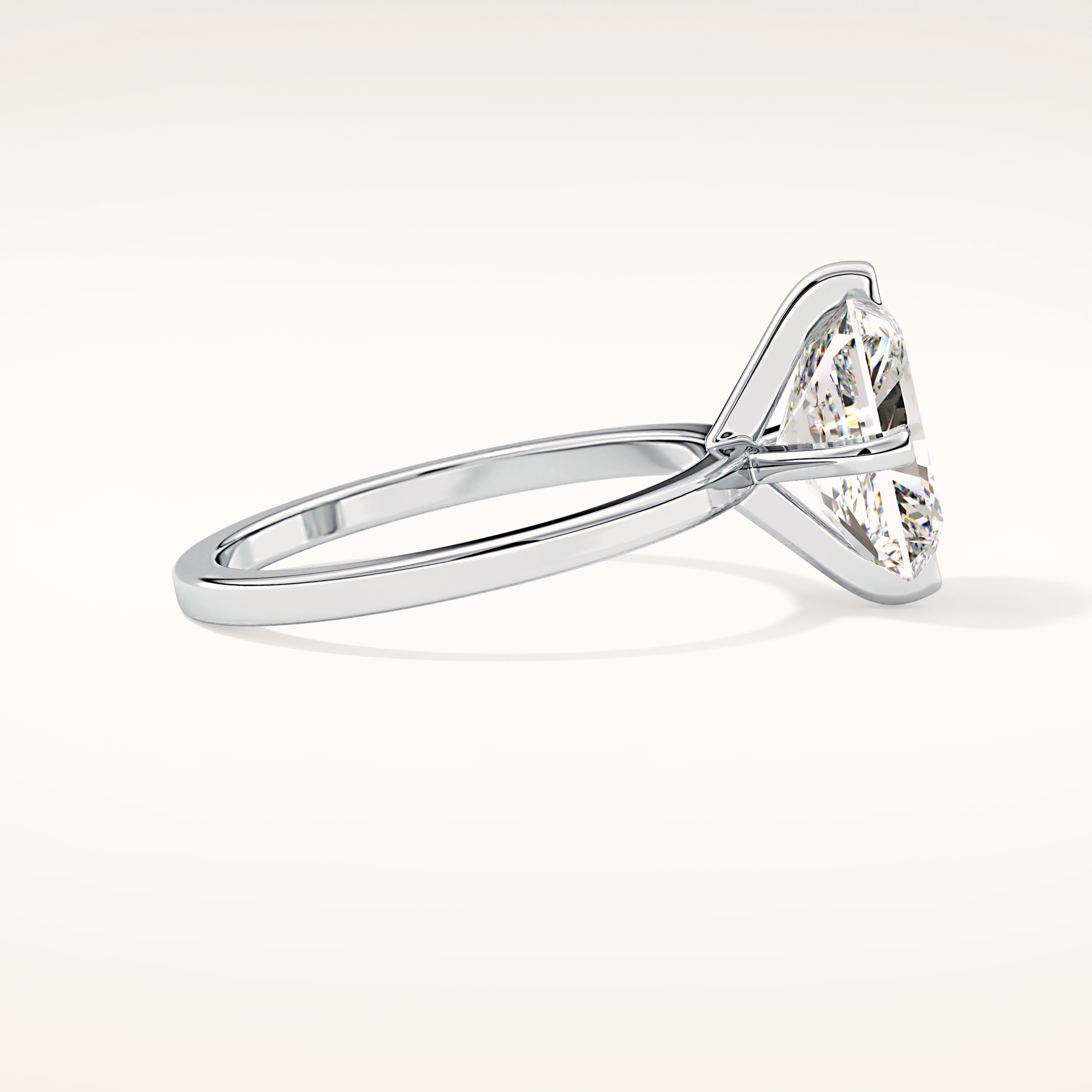 3.45 CT Radiant Shaped Solitaire Moissanite Engagement Ring