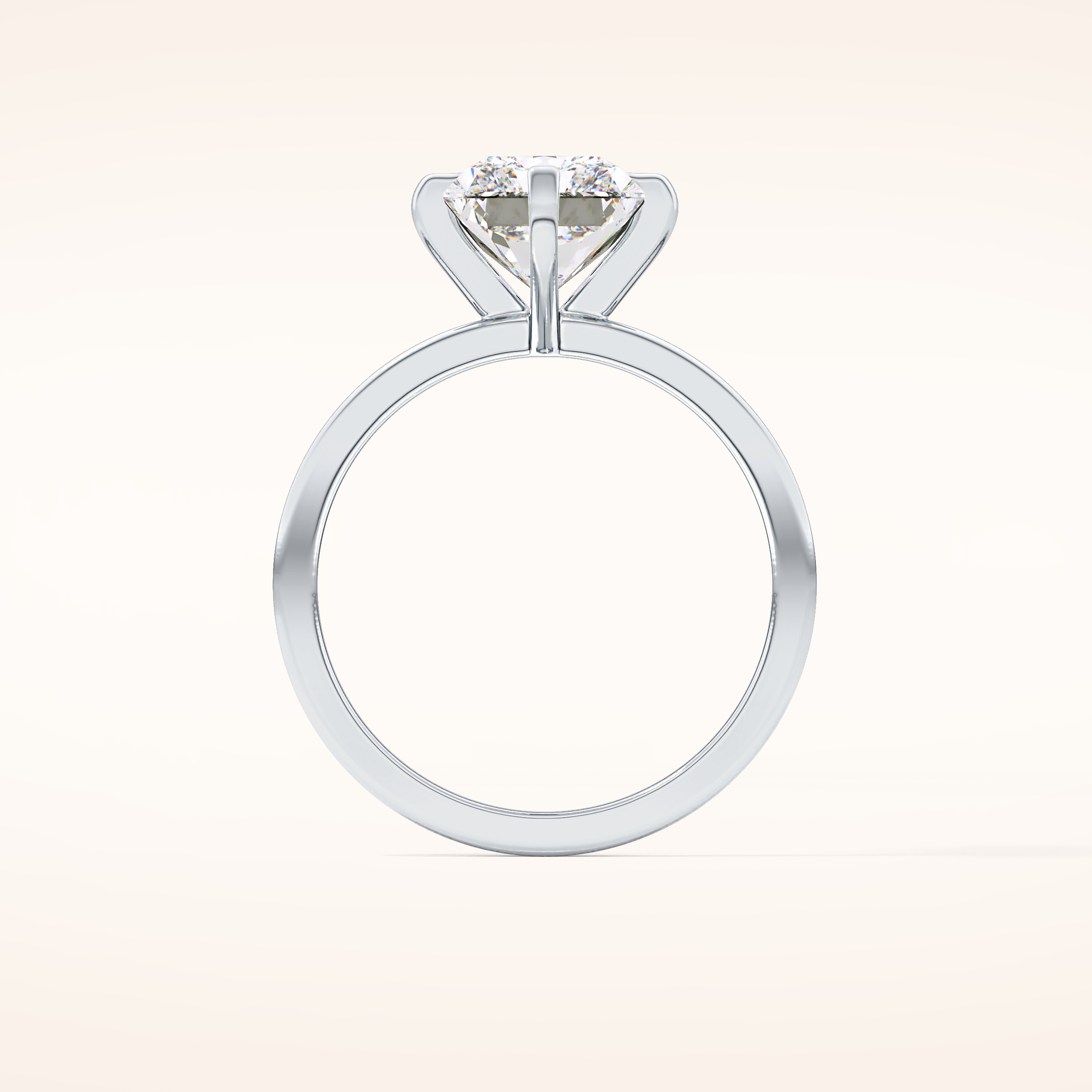 3.45 CT Radiant Shaped Solitaire Moissanite Engagement Ring