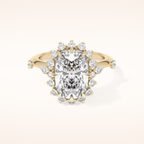 4.05 CT Cushion Shaped Halo Moissanite Engagement Ring
