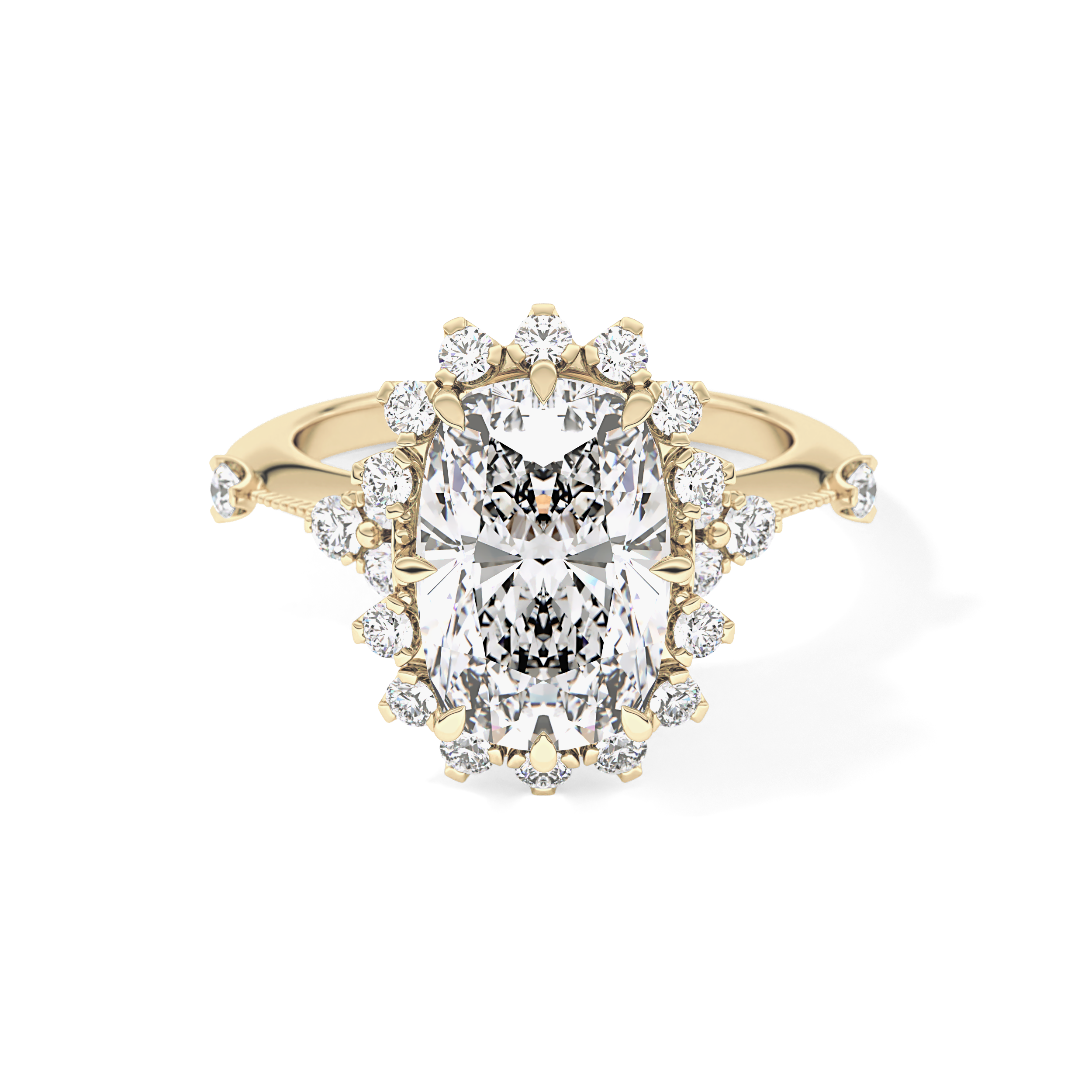 Cushion Halo Lab Grown Diamond Engagement Ring