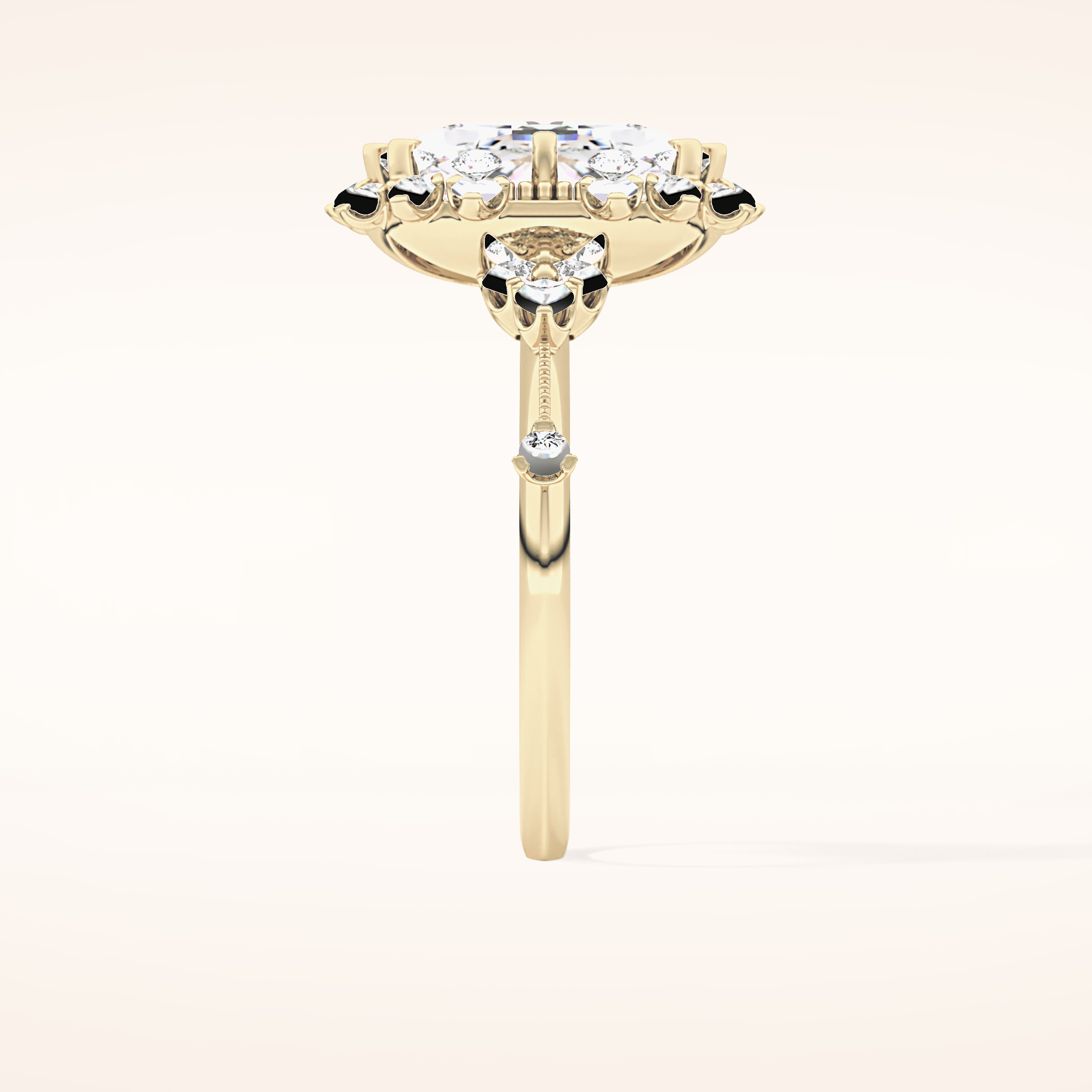 4.05 CT Cushion Shaped Halo Moissanite Engagement Ring