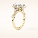 4.05 CT Cushion Shaped Halo Moissanite Engagement Ring