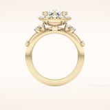 4.05 CT Cushion Shaped Halo Moissanite Engagement Ring