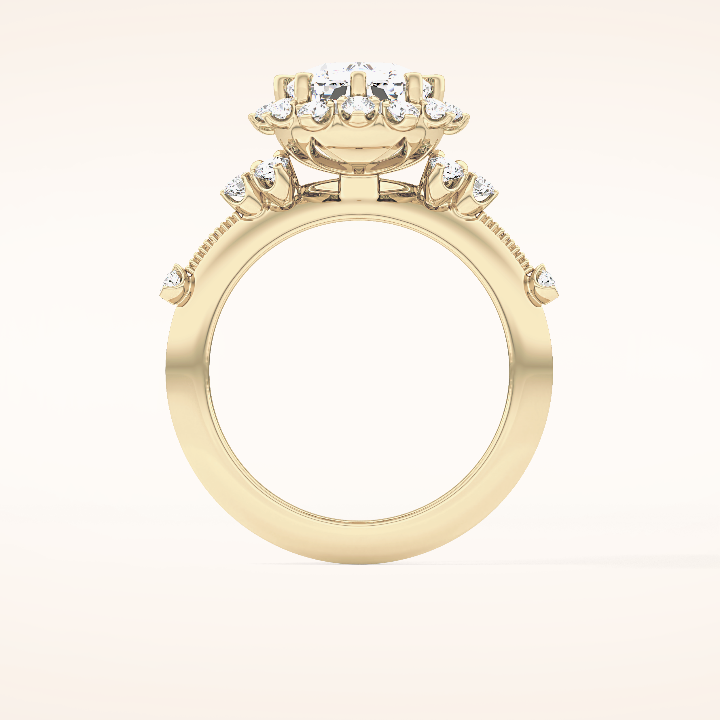 4.05 CT Cushion Shaped Halo Moissanite Engagement Ring