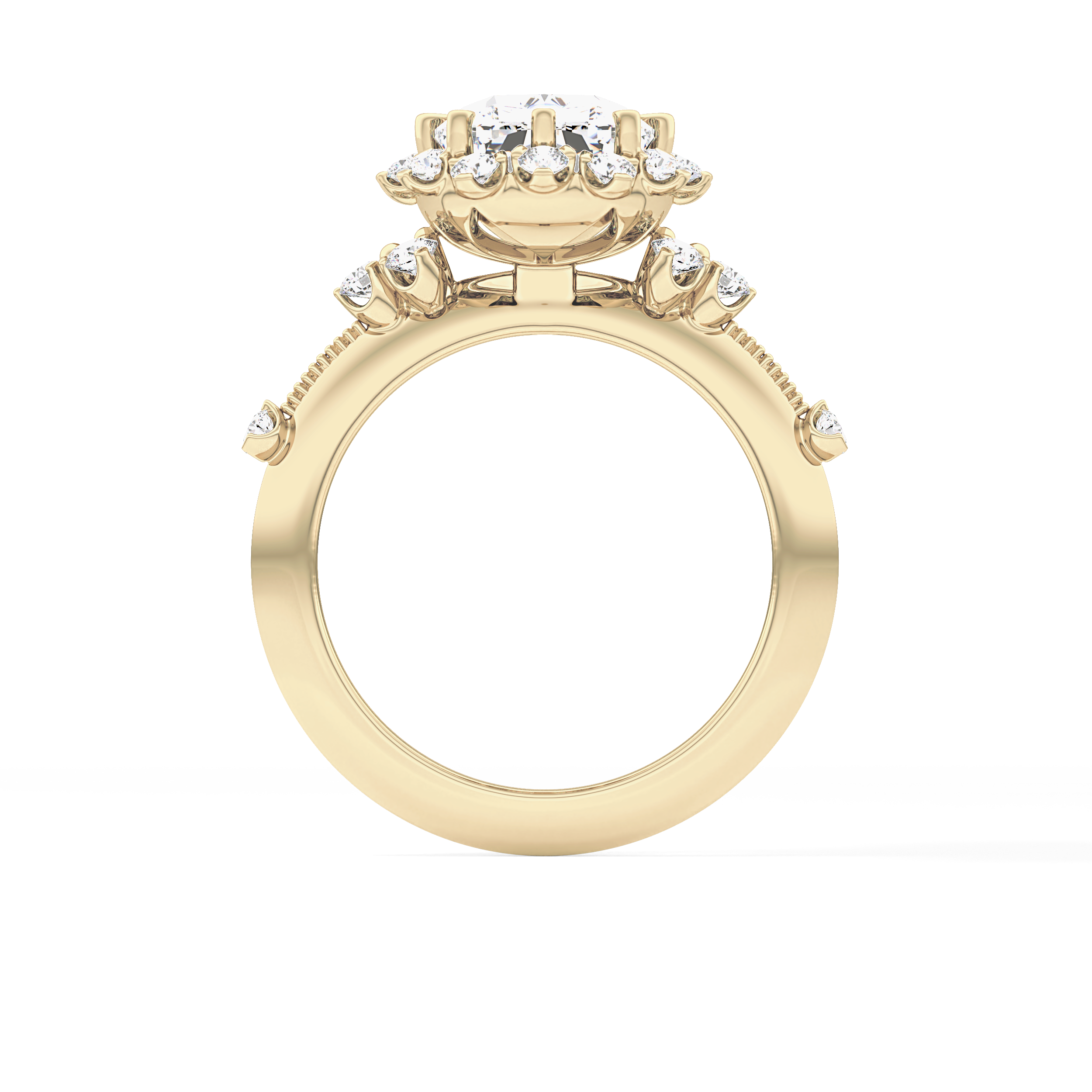 Cushion Halo Lab Grown Diamond Engagement Ring