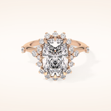4.05 CT Cushion Shaped Halo Moissanite Engagement Ring