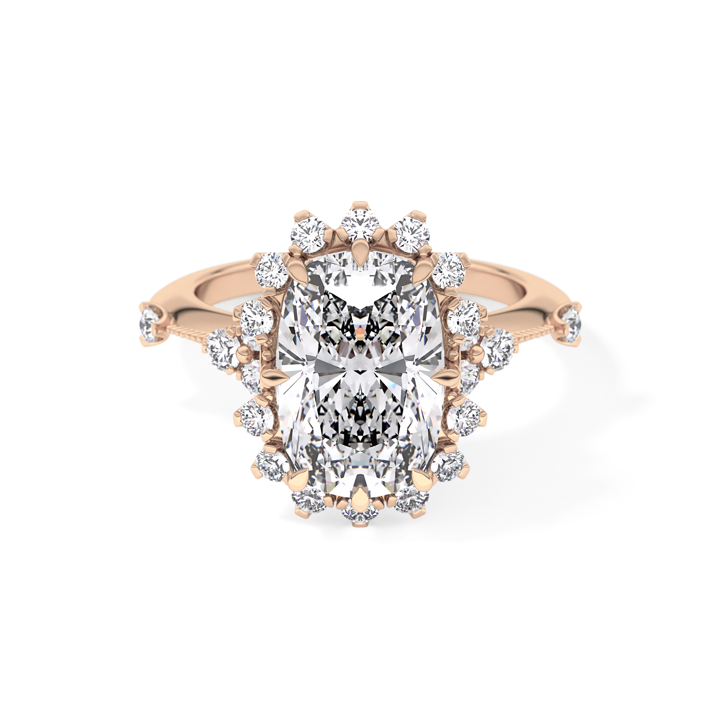 Cushion Halo Lab Grown Diamond Engagement Ring