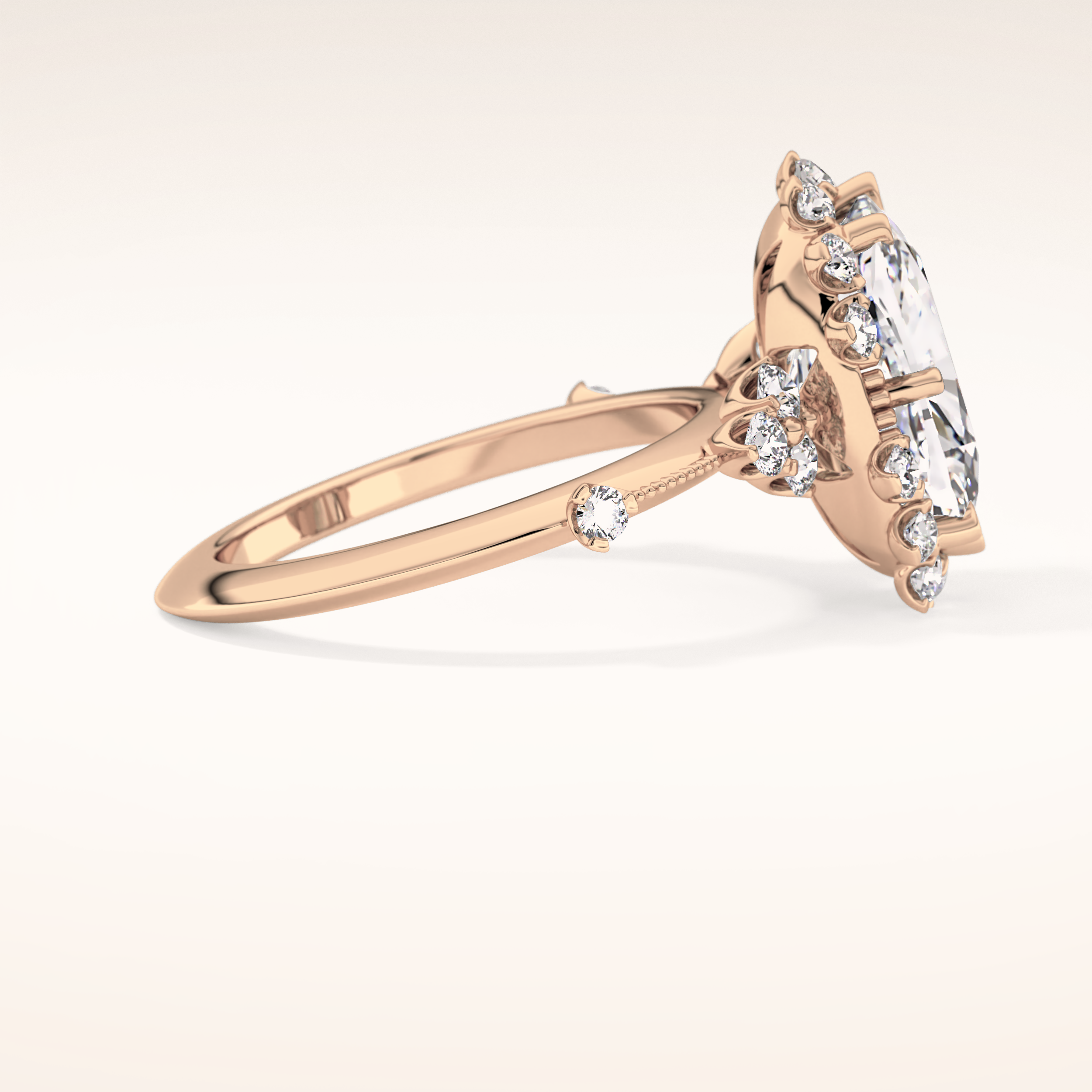 4.05 CT Cushion Shaped Halo Moissanite Engagement Ring