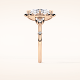 4.05 CT Cushion Shaped Halo Moissanite Engagement Ring