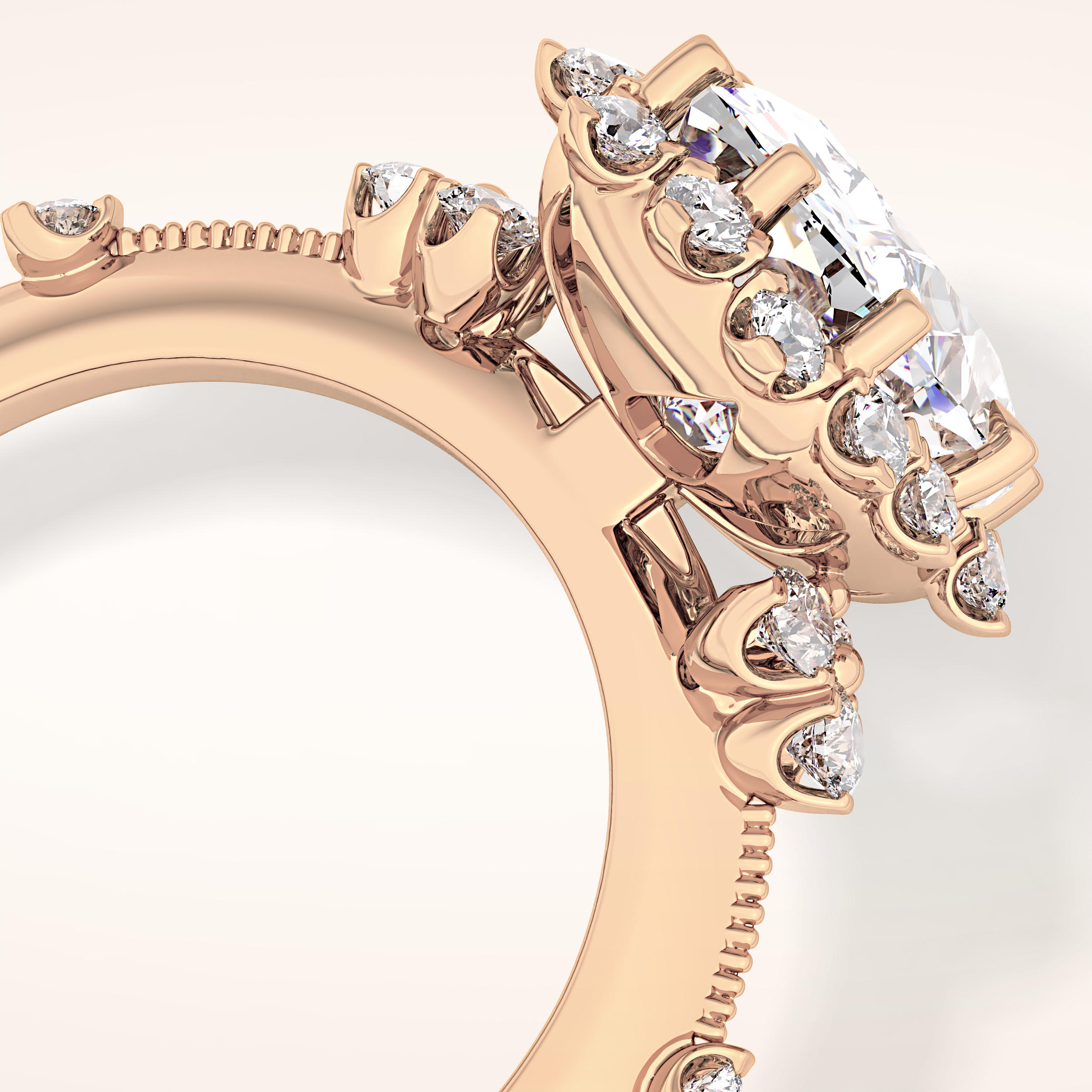 4.05 CT Cushion Shaped Halo Moissanite Engagement Ring