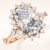 4.05 CT Cushion Shaped Halo Moissanite Engagement Ring