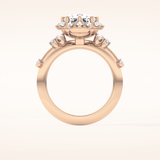 4.05 CT Cushion Shaped Halo Moissanite Engagement Ring
