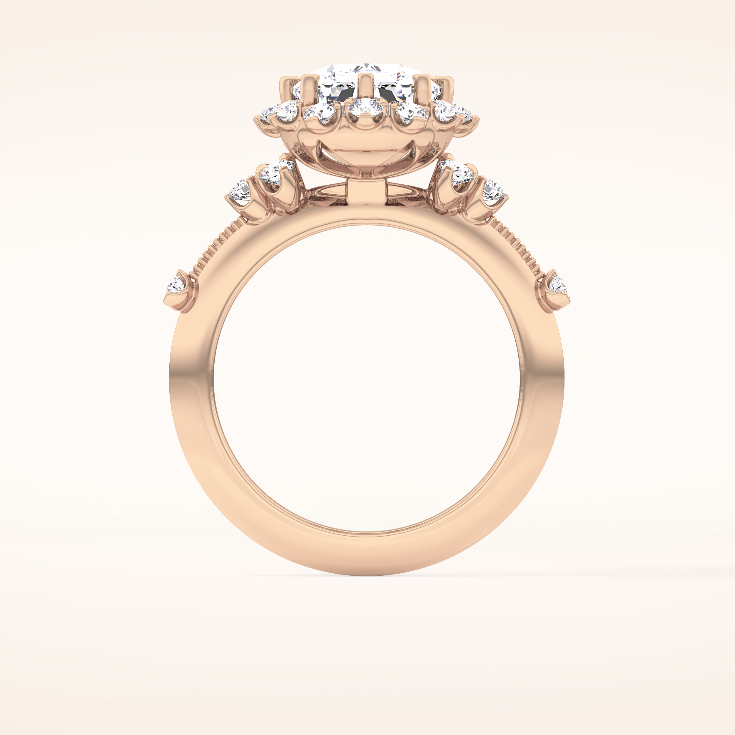 4.05 CT Cushion Shaped Halo Moissanite Engagement Ring