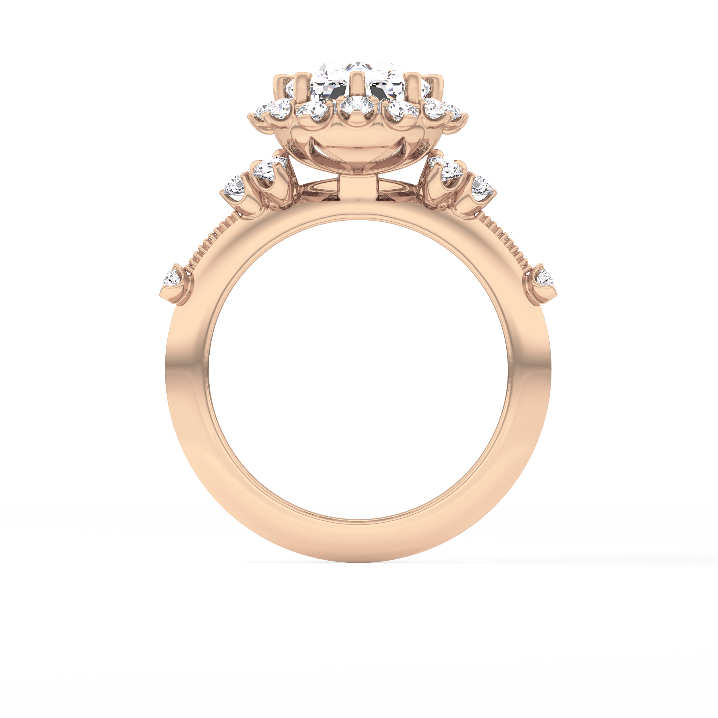 Cushion Halo Lab Grown Diamond Engagement Ring
