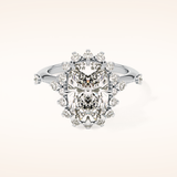 4.05 CT Cushion Shaped Halo Moissanite Engagement Ring