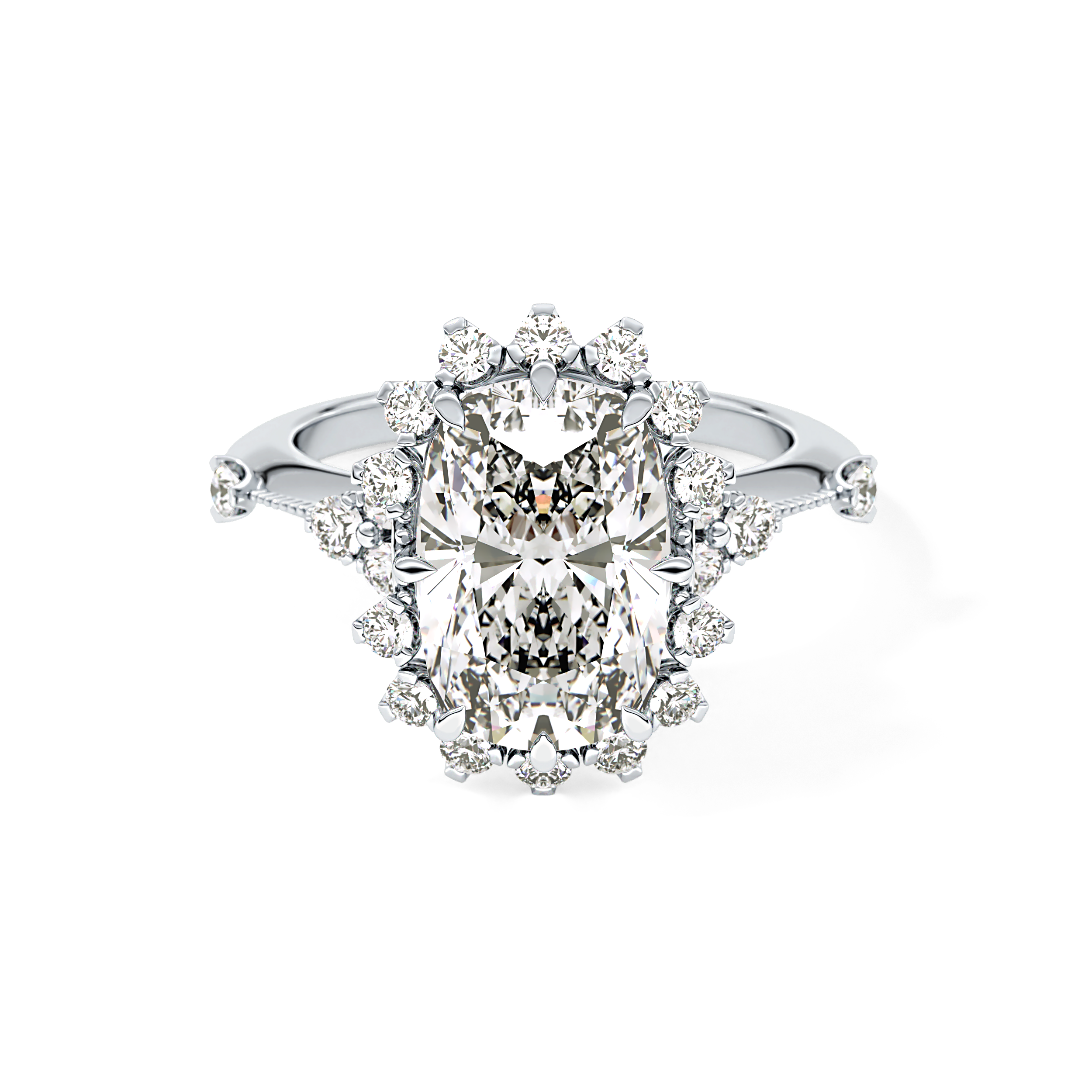 Cushion Halo Lab Grown Diamond Engagement Ring