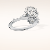 4.05 CT Cushion Shaped Halo Moissanite Engagement Ring