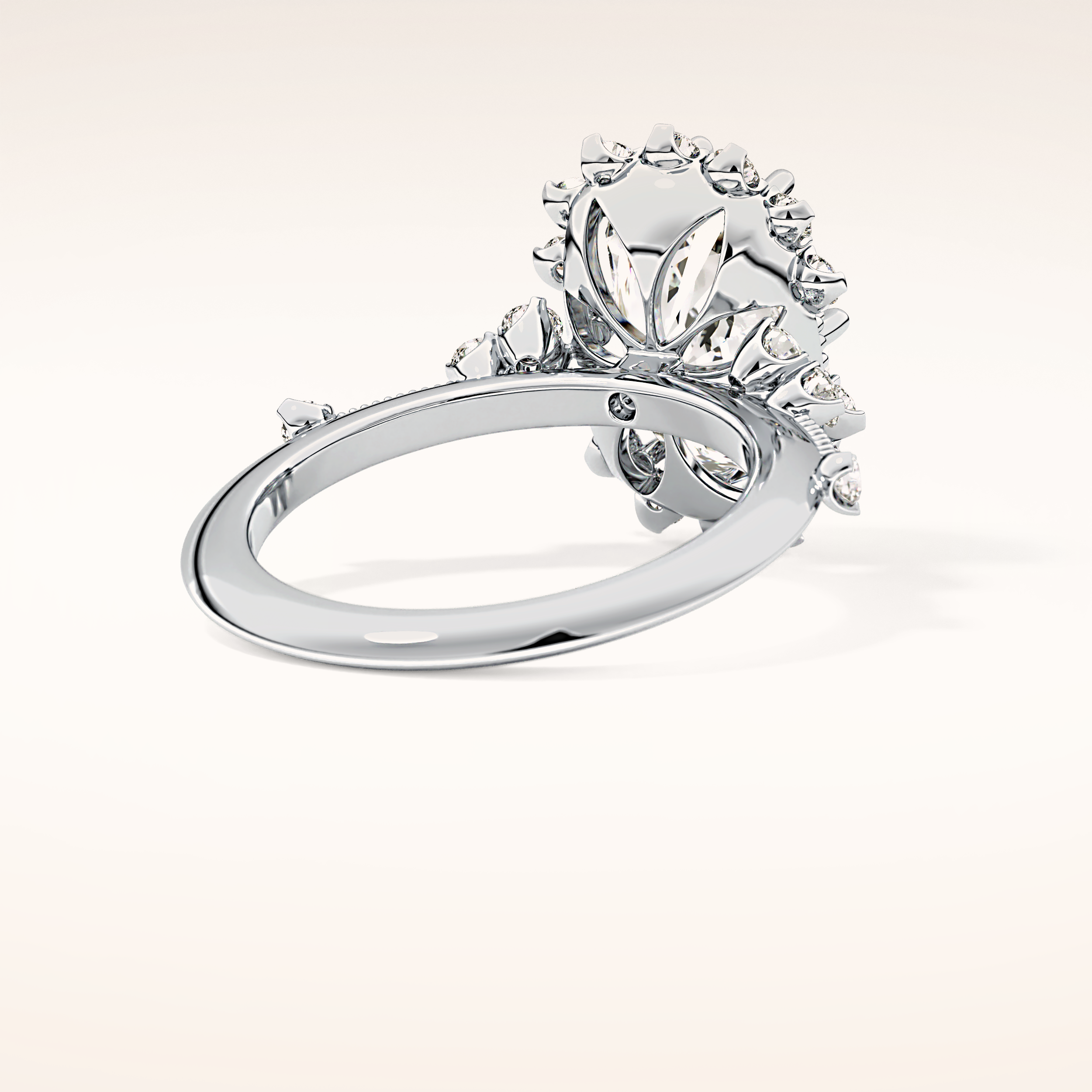 4.05 CT Cushion Shaped Halo Moissanite Engagement Ring