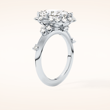 4.05 CT Cushion Shaped Halo Moissanite Engagement Ring