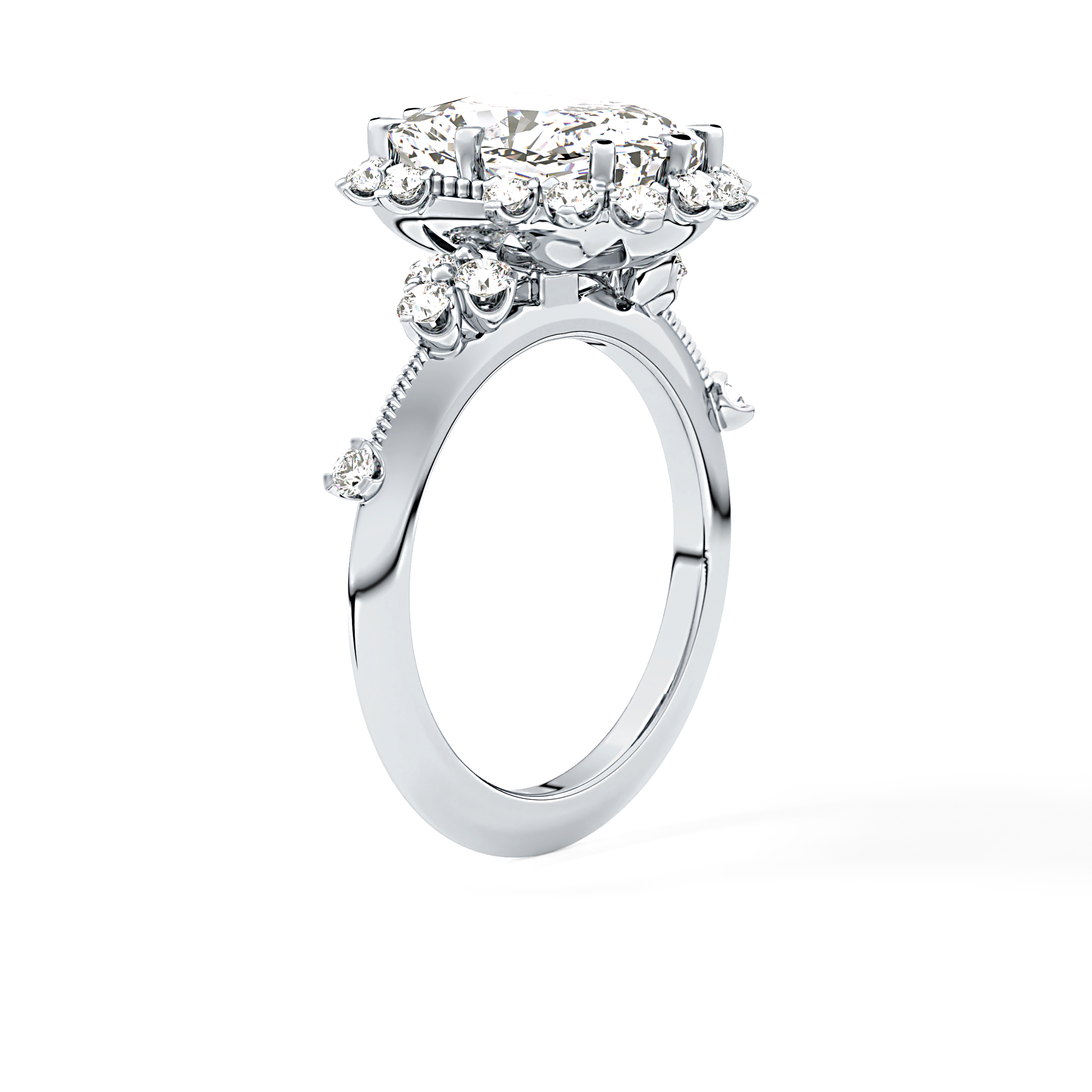 Cushion Halo Lab Grown Diamond Engagement Ring
