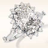 4.05 CT Cushion Shaped Halo Moissanite Engagement Ring