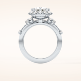 4.05 CT Cushion Shaped Halo Moissanite Engagement Ring
