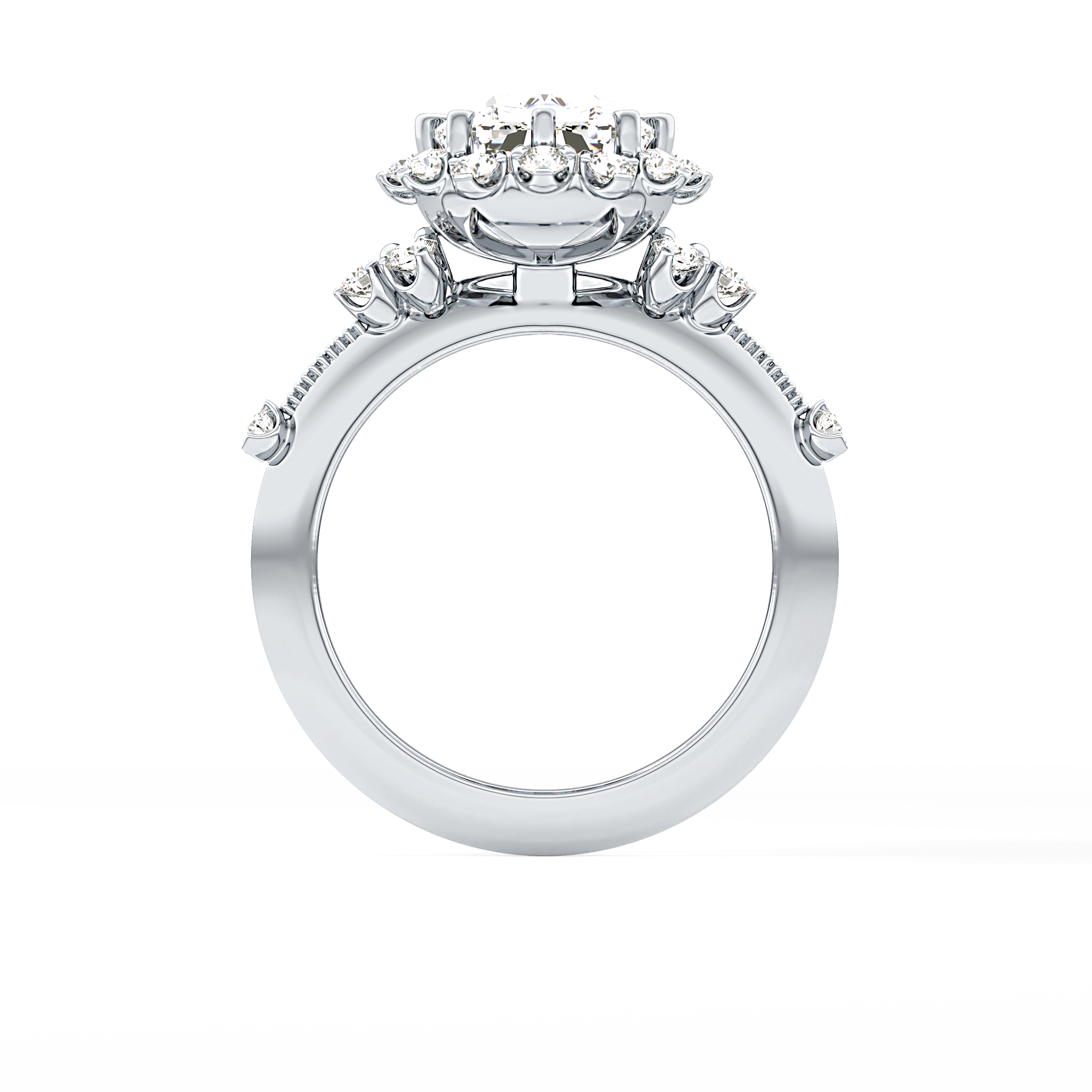 Cushion Halo Lab Grown Diamond Engagement Ring