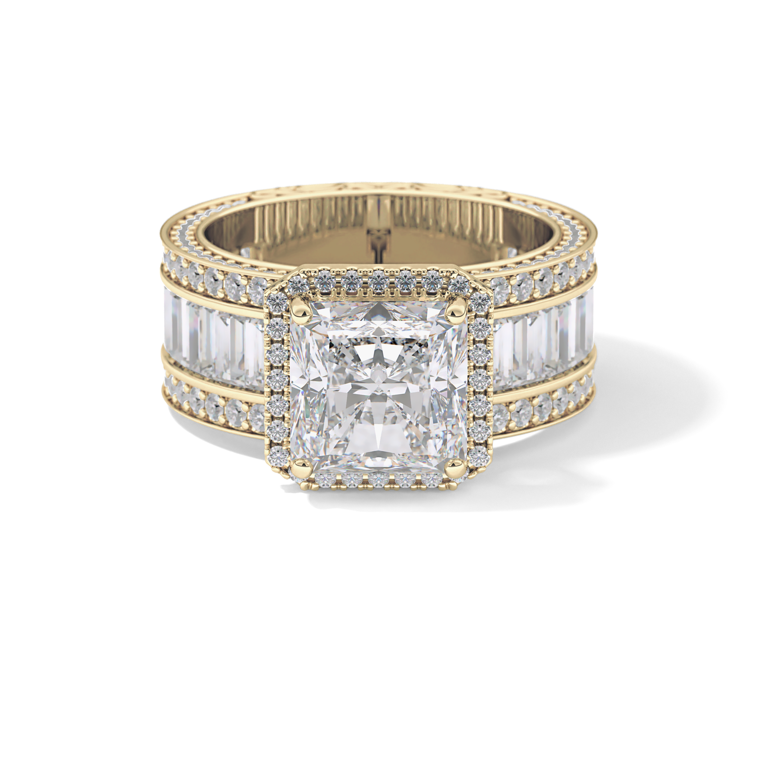 Radiant Halo & Pave Lab Grown Diamond Engagement Ring