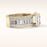 3.73 CT Radiant Shaped Halo & Pave Moissanite Engagement Ring