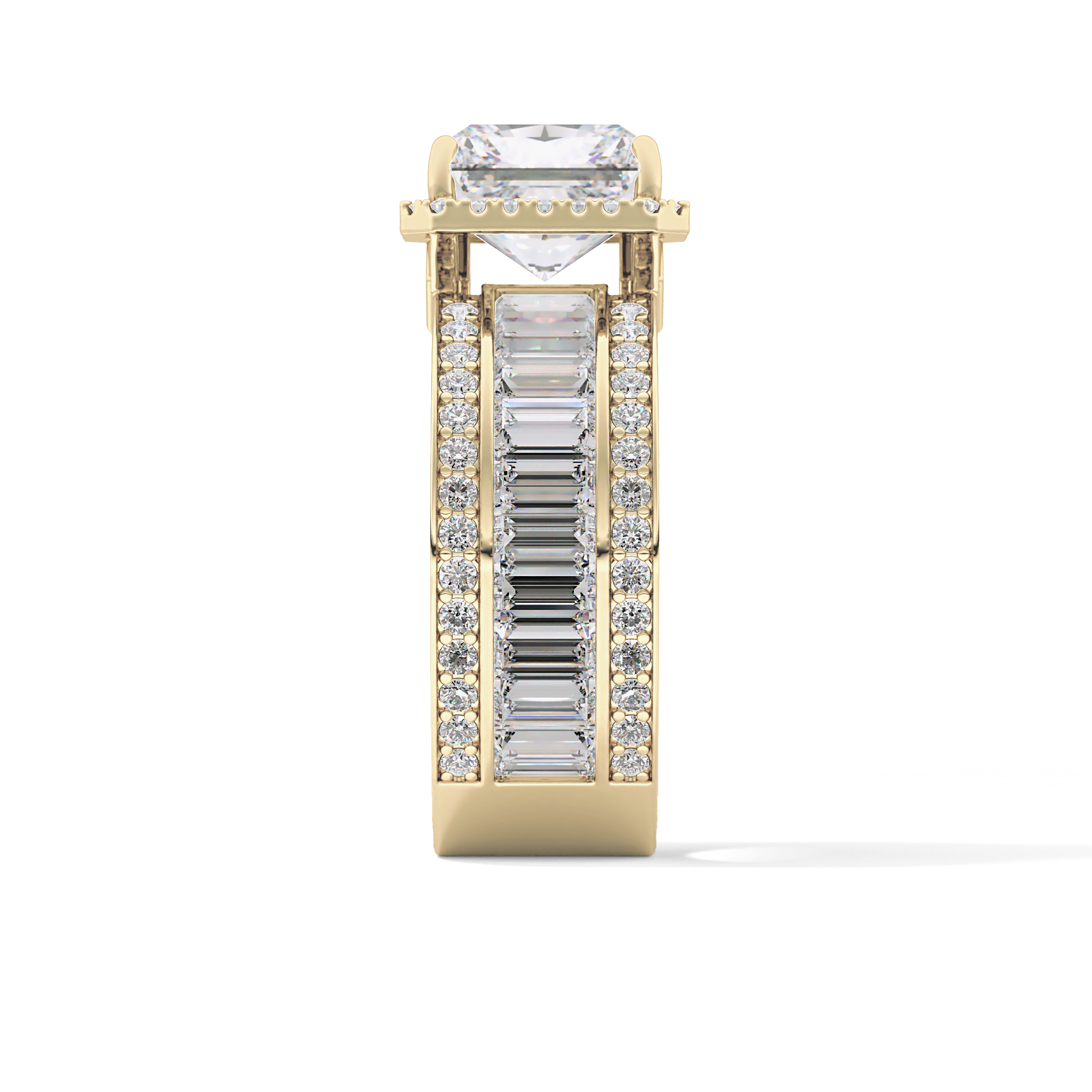 Radiant Halo & Pave Lab Grown Diamond Engagement Ring