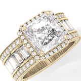 Radiant Halo & Pave Lab Grown Diamond Engagement Ring