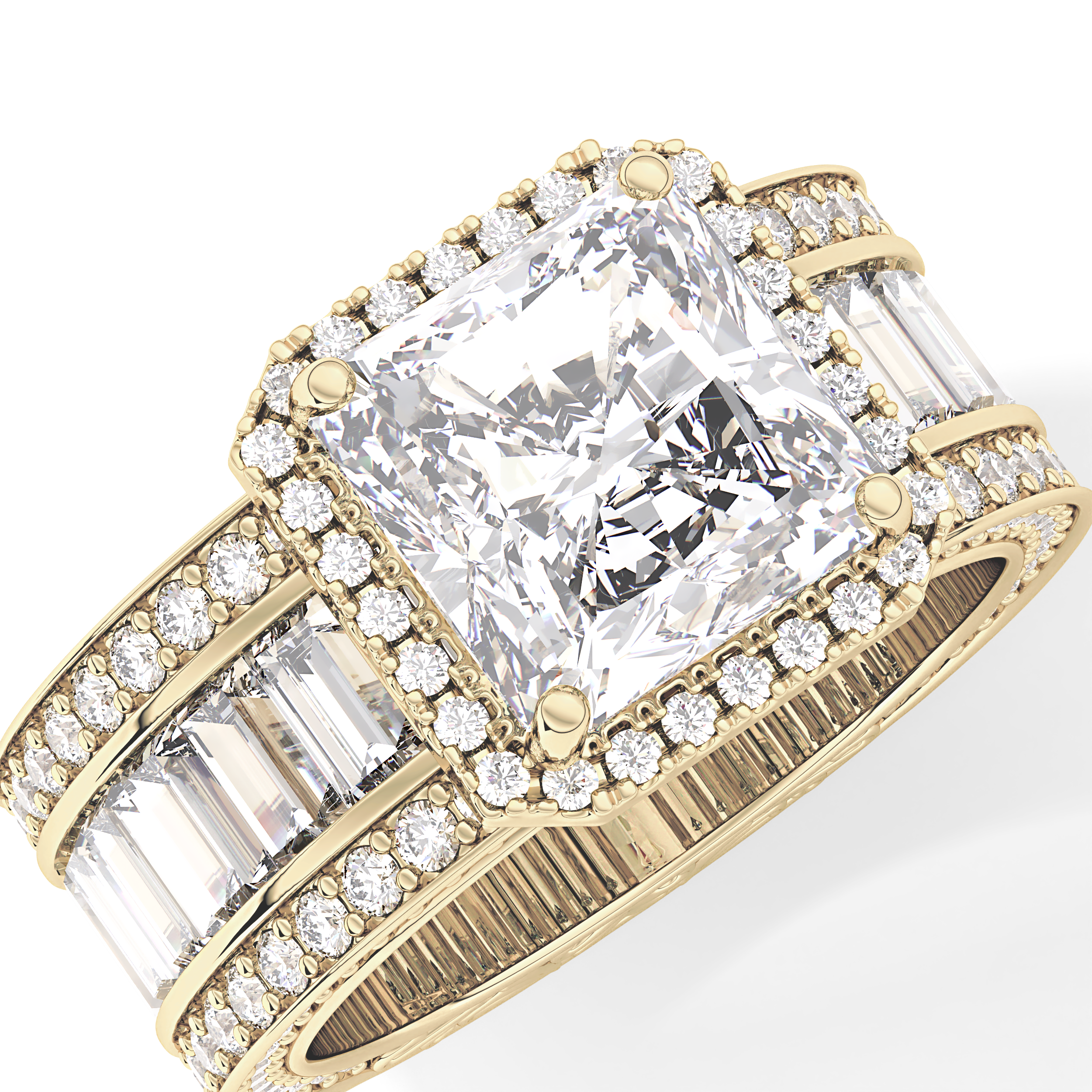 Radiant Halo & Pave Lab Grown Diamond Engagement Ring