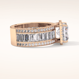 3.73 CT Radiant Shaped Halo & Pave Moissanite Engagement Ring