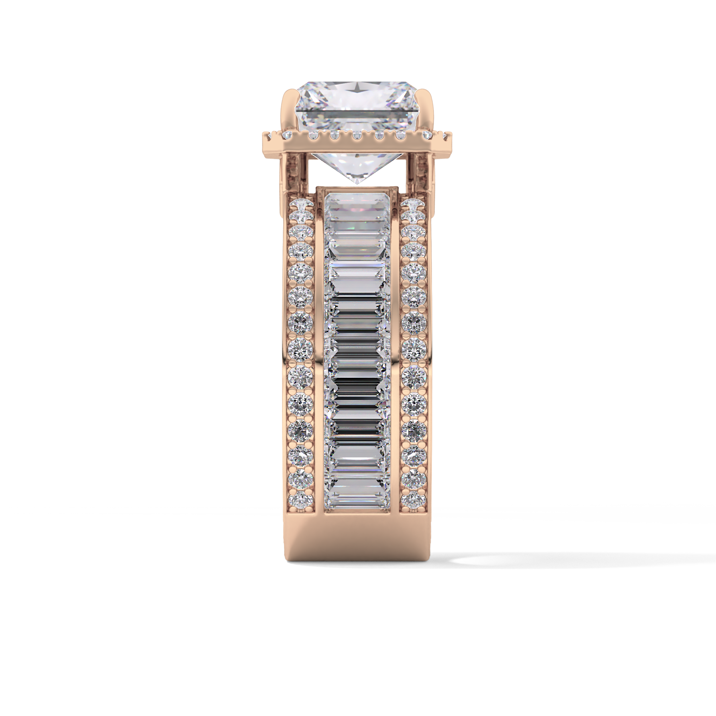 Radiant Halo & Pave Lab Grown Diamond Engagement Ring