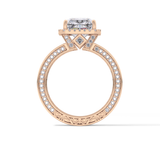 Radiant Halo & Pave Lab Grown Diamond Engagement Ring