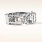 3.73 CT Radiant Shaped Halo & Pave Moissanite Engagement Ring