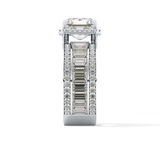 Radiant Halo & Pave Lab Grown Diamond Engagement Ring