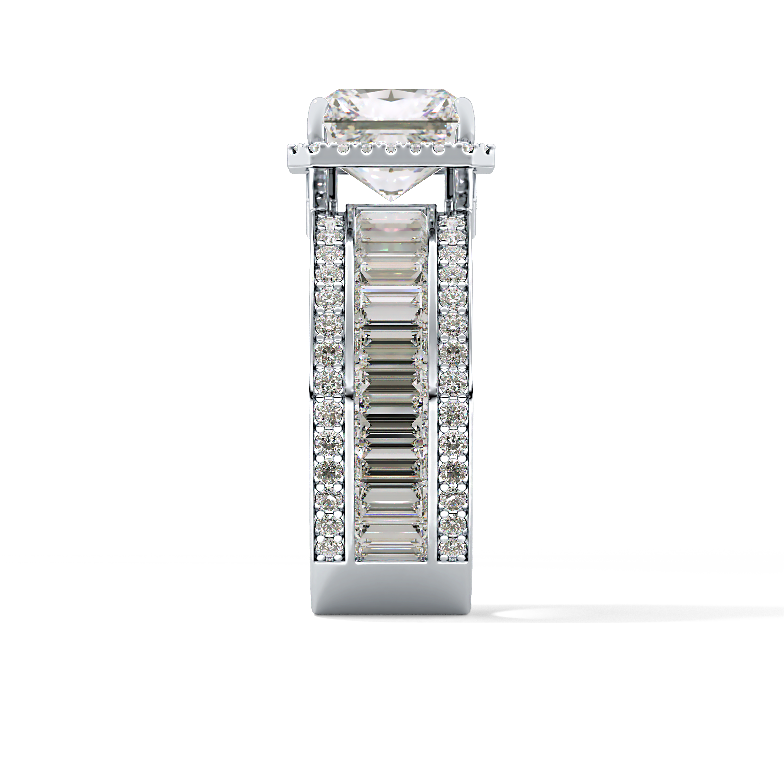 Radiant Halo & Pave Lab Grown Diamond Engagement Ring