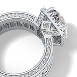 Radiant Halo & Pave Lab Grown Diamond Engagement Ring