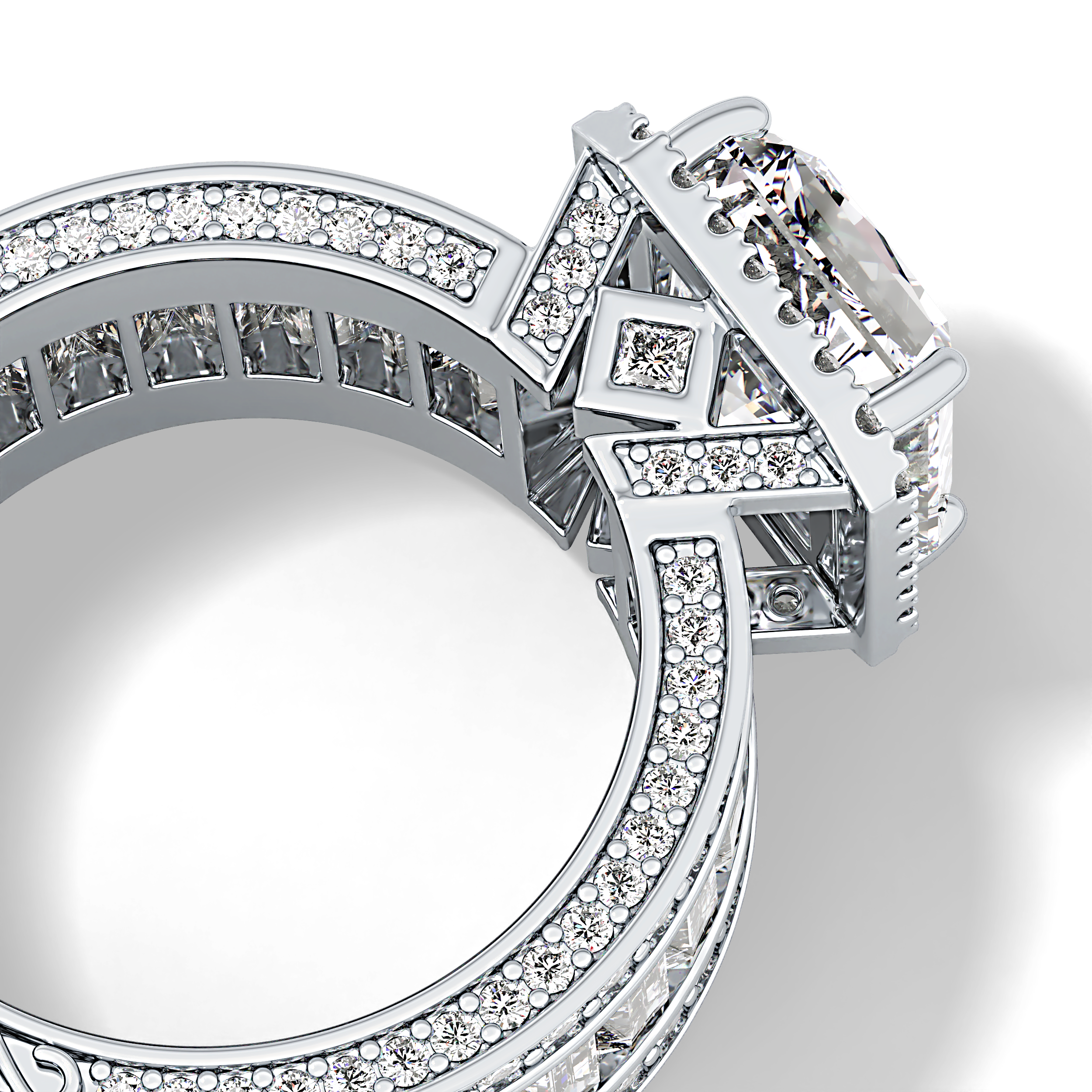 Radiant Halo & Pave Lab Grown Diamond Engagement Ring