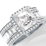 Radiant Halo & Pave Lab Grown Diamond Engagement Ring