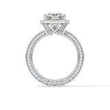 Radiant Halo & Pave Lab Grown Diamond Engagement Ring