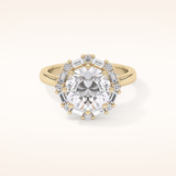 3.16 CT Round Shaped Halo Moissanite Engagement Ring