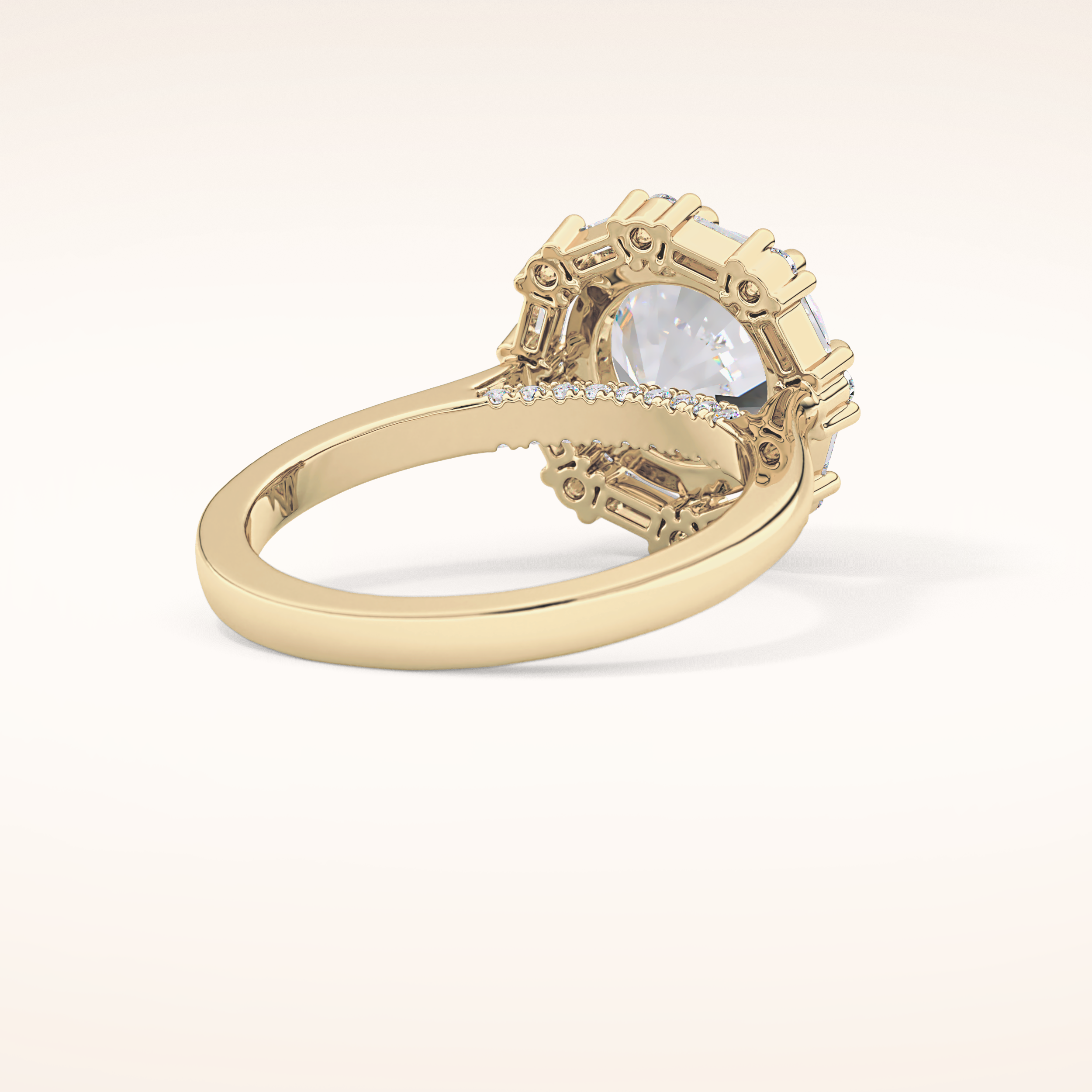 3.16 CT Round Shaped Halo Moissanite Engagement Ring