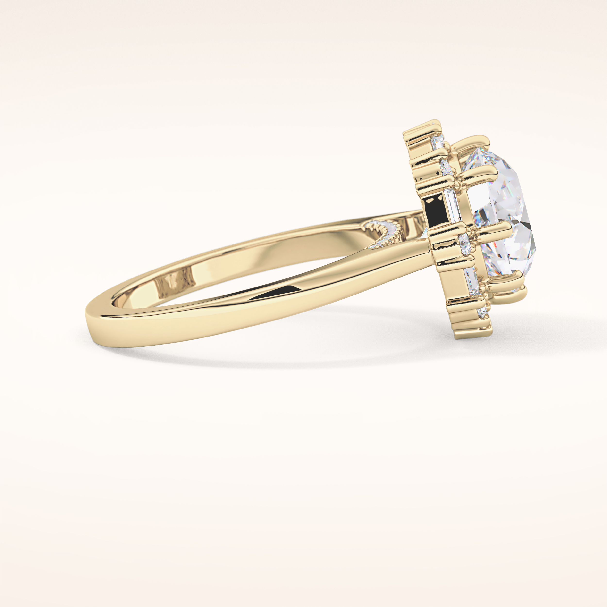 3.16 CT Round Shaped Halo Moissanite Engagement Ring