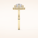 3.16 CT Round Shaped Halo Moissanite Engagement Ring