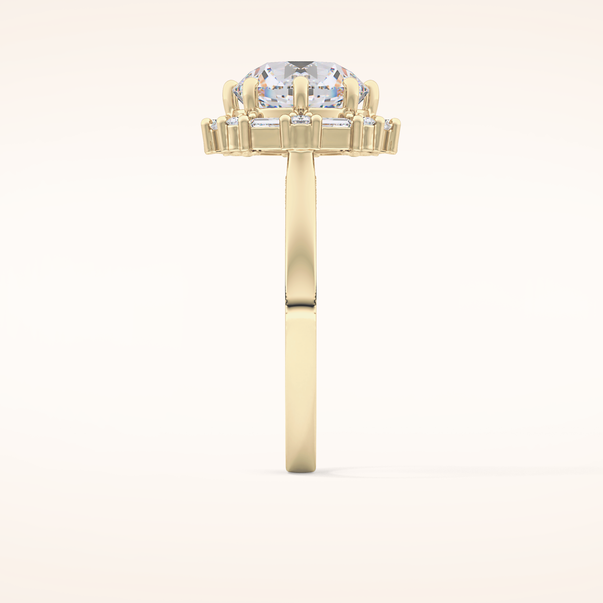3.16 CT Round Shaped Halo Moissanite Engagement Ring