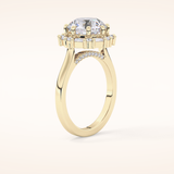 3.16 CT Round Shaped Halo Moissanite Engagement Ring