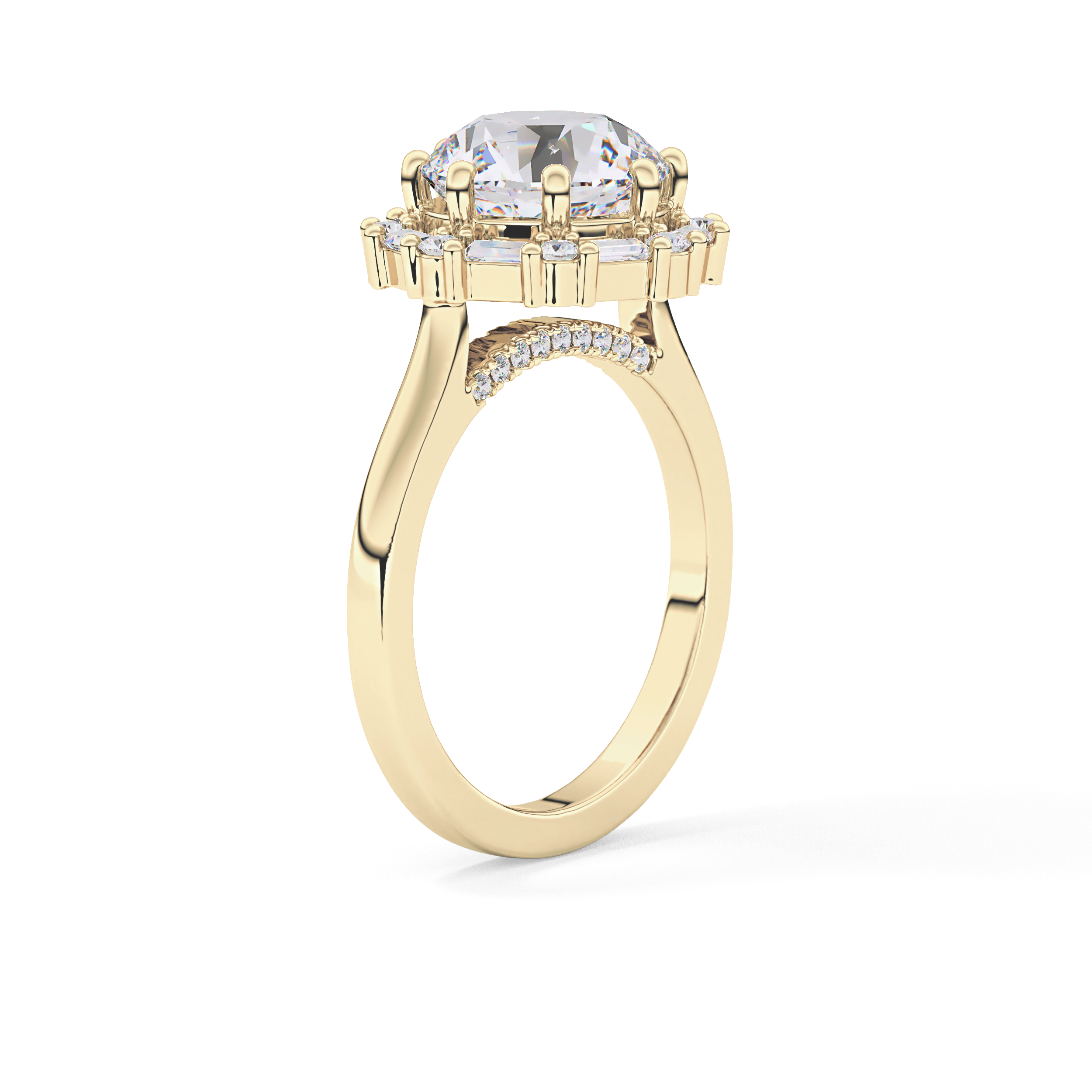 Round Halo Lab Grown Diamond Engagement Ring